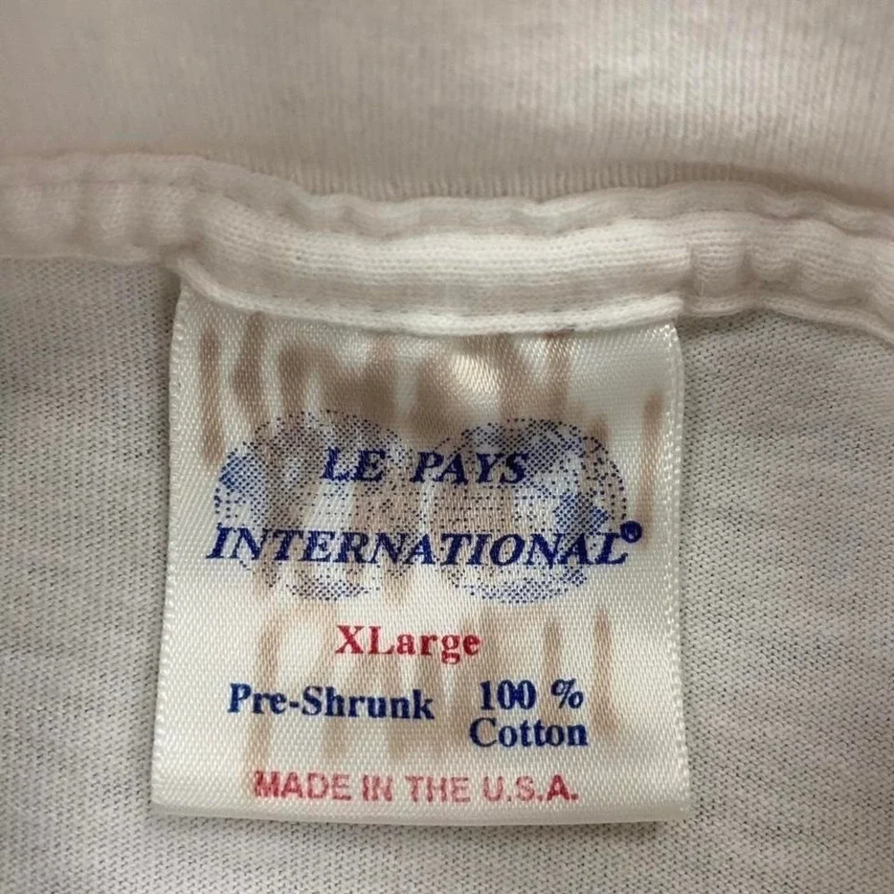 Vintage 90s Scotland The Brave Le Pays International Graphic Crest T-Shirt XL - Picture 4 of 7